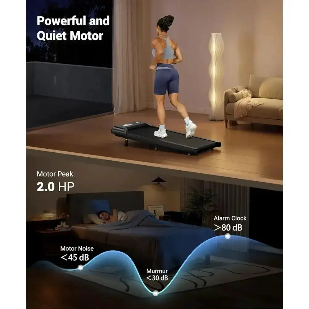 Portable 10% Incline Treadmill, 2.5 HP Under Desk Exercise Pad with Remote and LED Display