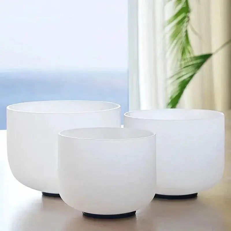 432Hz To 440Hz Frosted Quartz Crystal Singing Bowl For Yoga