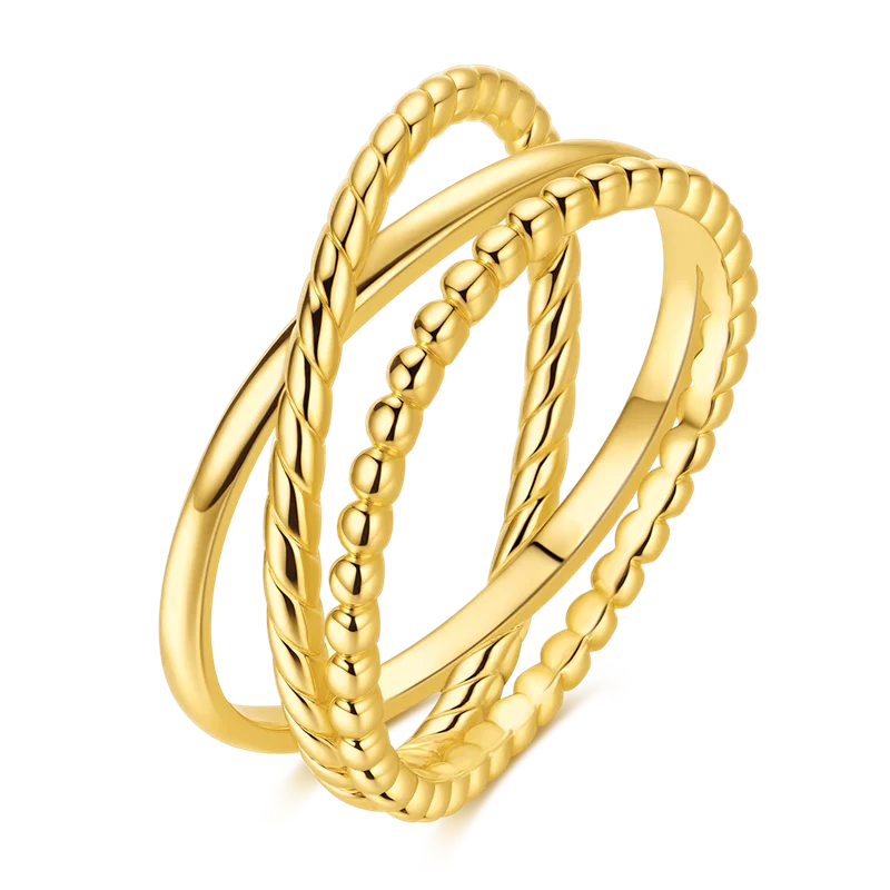 Sterling Silver Ring Gold Color