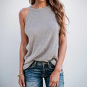 Shiying Pure Color I-Shaped Turtleneck Vest Blouse 253487