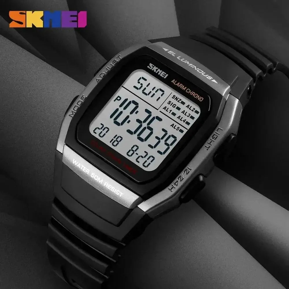 Digital Watch Dual Time Chronograph Men Digital Timepiece