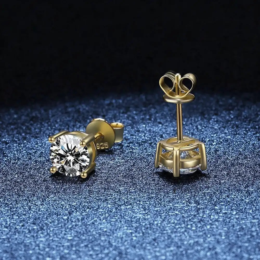 Moissanite Stud Earrings in Sterling Silver Angel — product view 5