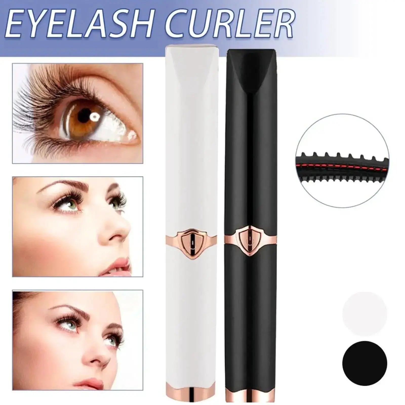 Portable Heated Eyelash Curling Tool With Three Temp Modes