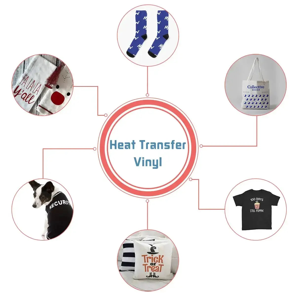 HTVRONT 12 Pack Multi Color Heat Transfer Vinyl Rolls