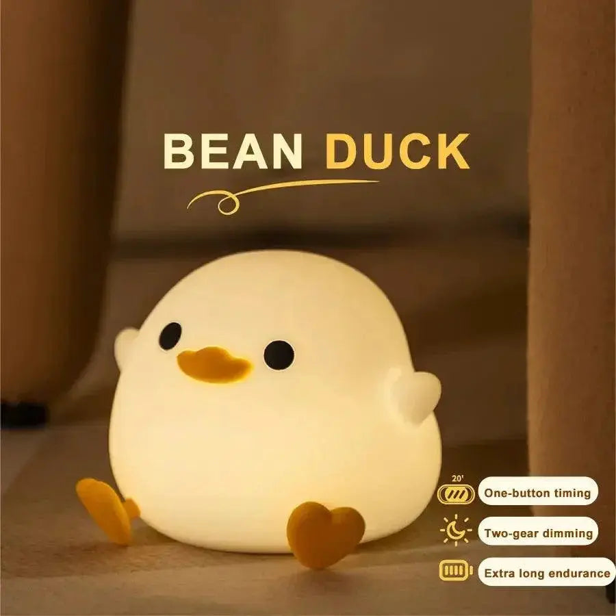 LED Duck Night Light For Kids Cartoon Lamp With Touch Sensor