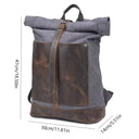 Canvas Backpack Waterproof Roll Top