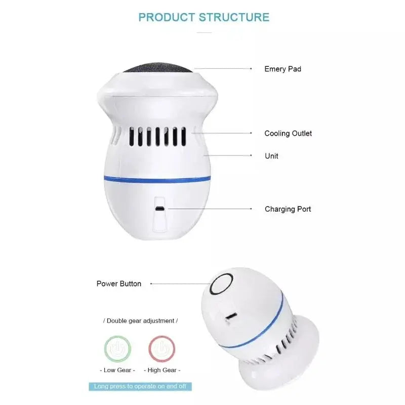 Rechargeable Electric Foot File For Pedicure And Skin Care