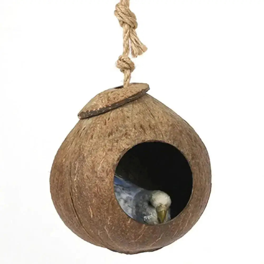 Coconut Shell Bird Nest Hideout Eco Friendly Habitat Home