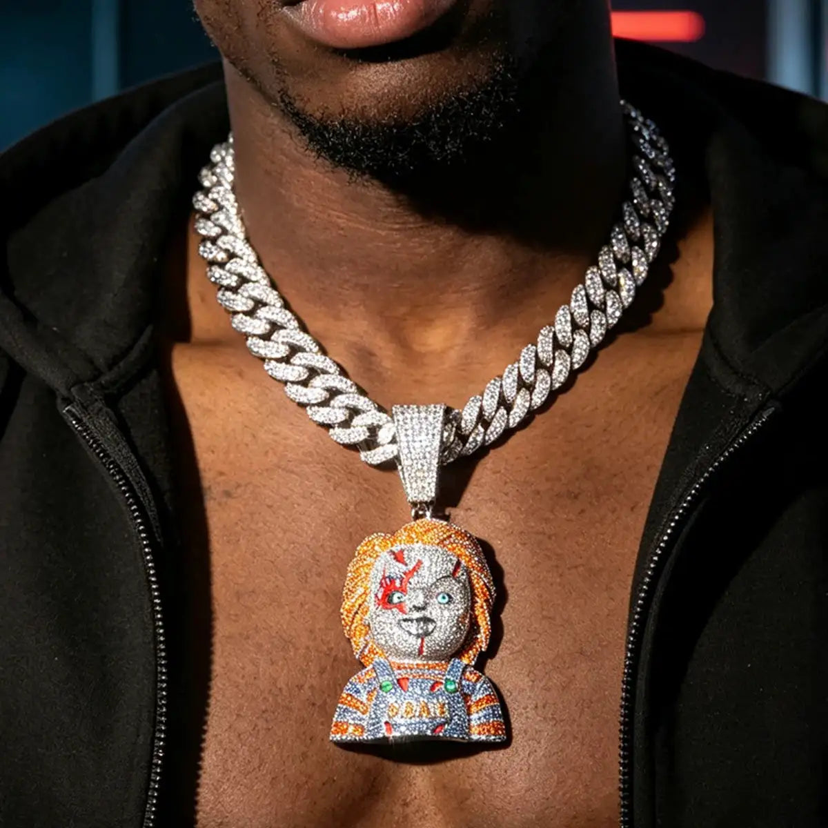 CZ Covered with Diamonds Iced Out Cartoon Character Pendant Fully — product view 8
