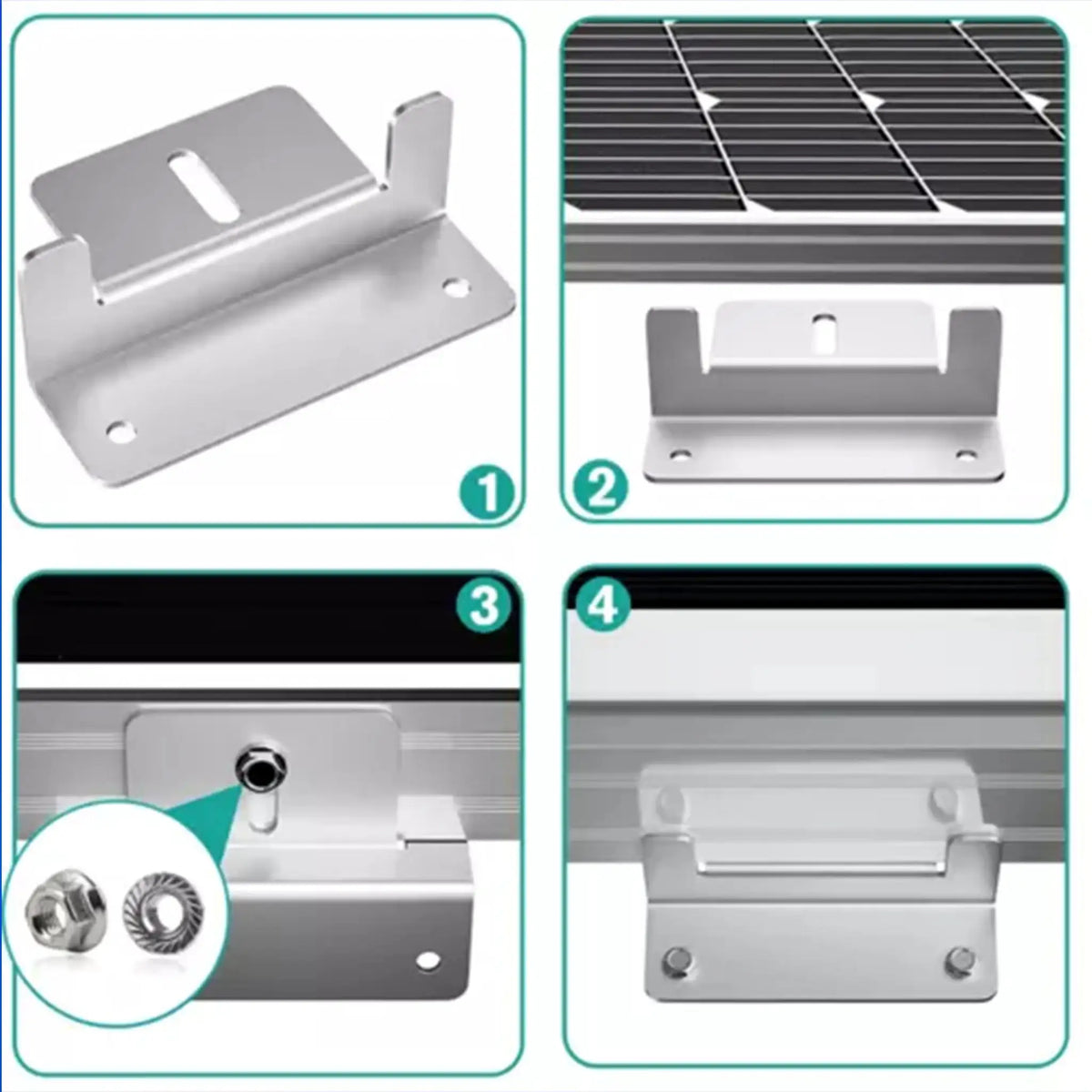 RVPOZWER 32/16/12Pcs/Set Solar Panel Mounting Bracket Accessories Lightweight Aluminum For Roofs Backyards Off-Grid Applications