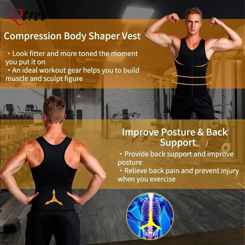 Qtree Mens Compression Shirt for Slimming Tummy Control