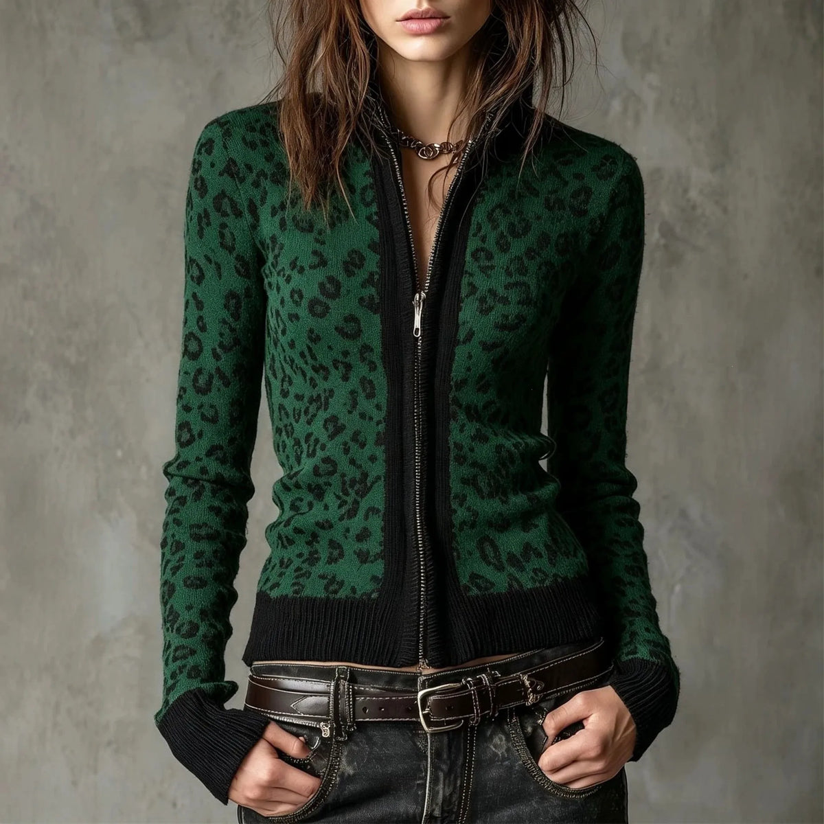Vintage Patchwork Half Neck Jacket