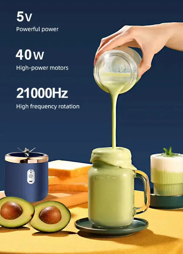Portable Blender Bottle Electric 6 Blades Multifunction Juice Blender Fresh Juice Smoothie Blender Ice CrushCup Food Processor