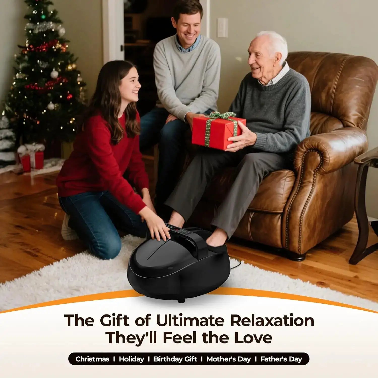 Shiatsu Foot Massager Machine with Deep Kneading Heat Fully Wrapped Air Pressure Tool 9 Levels 5 Massage Modes Fatigue Relief