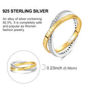 Ring Sterling Silver Sparkling Gold