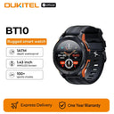 Oukitel Smartwatch BT10 Watch 1.43'' AMOLED Display 410mAh Bluetooth 100+Sport Modes Phone Calls Health and Fitness Tracking