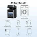 OurLum 3K Dash Cam With GPS Front 3K 1080p AI Voice App