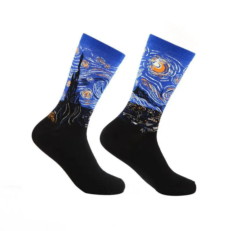Van Gogh Starry Night Skate Socks For Vibrant Style
