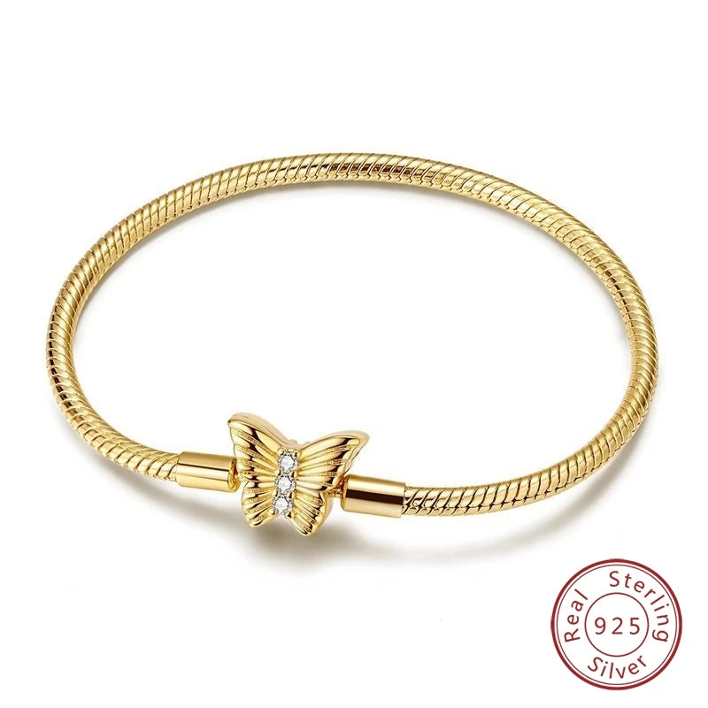 Sterling Silver Golden Love Bracelet