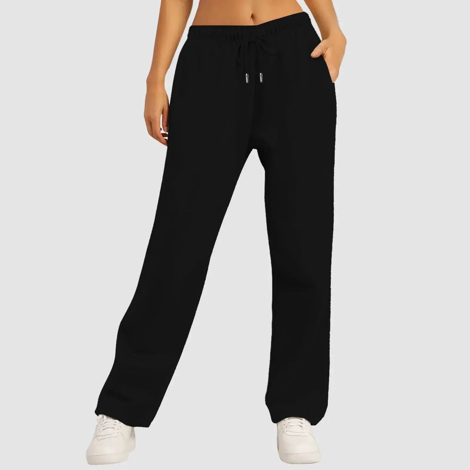 Women's Drawstring Sweatpants Wide Straight Leg Casual Pants - OurLum.com