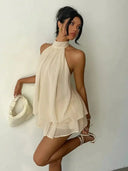 Womens Backless Halter Dress for Parties