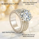 Moissanite Ring in Sterling Silver Prong