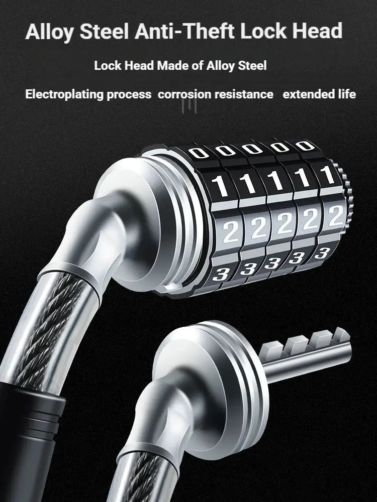 TOSUOD Bicycle Cable Lock MTB Road Bicycle Anti-Theft Four or Five Digit Password Scooter Motorcycle Accessories Bicycle Lock