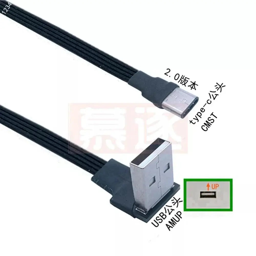 90 Degree Angled USB C Data Cable Fast Charging Connectivity