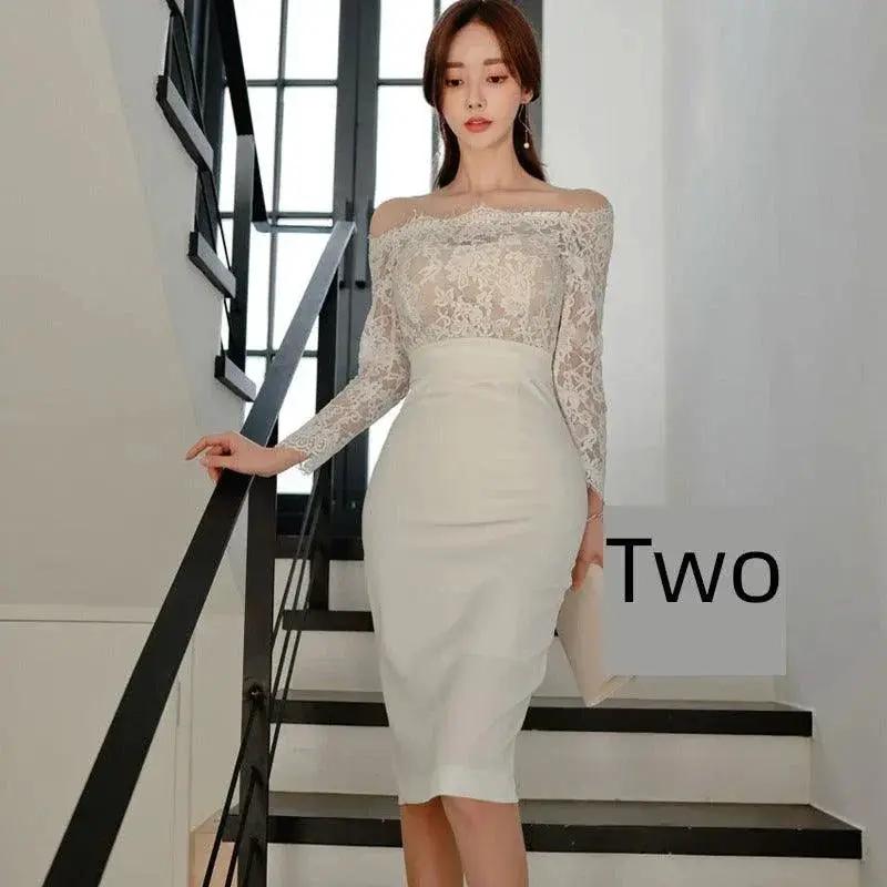 Elegant Spring Lace Dress Korean Style Sophistication