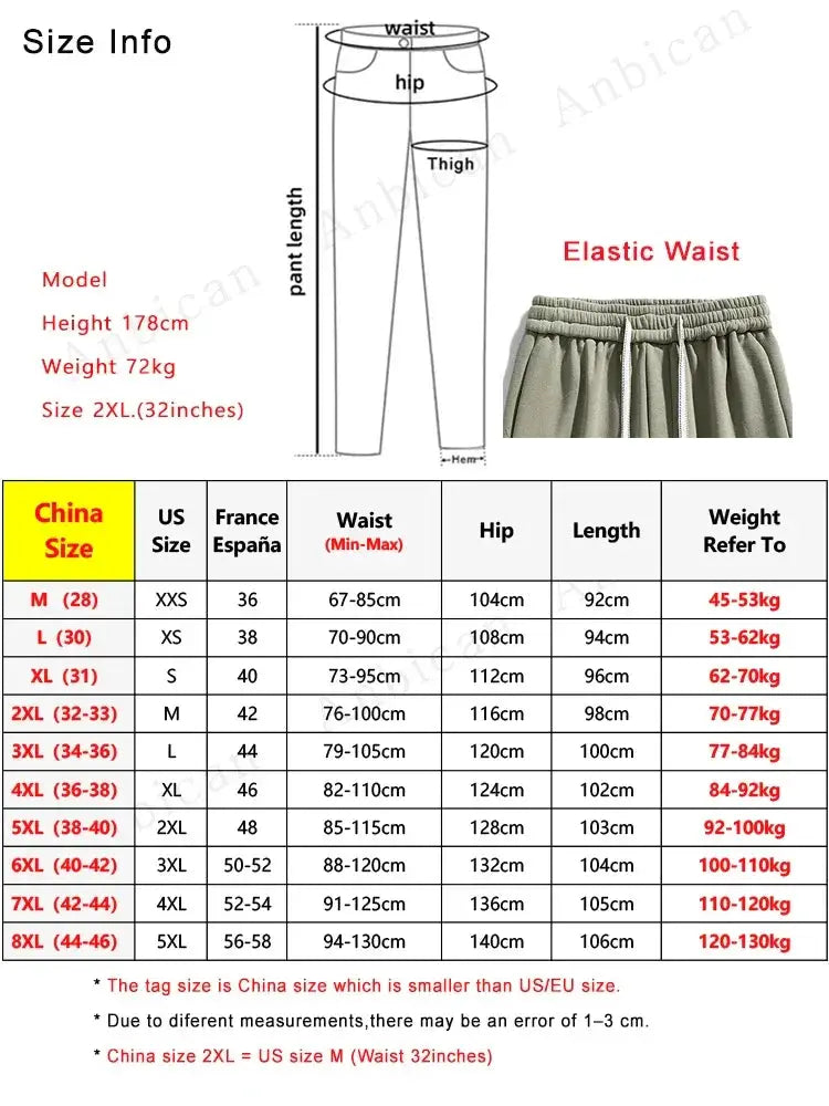 Big Size Men Sweatpants 8XL Jogger Pants For Spring Autumn - OurLum.com