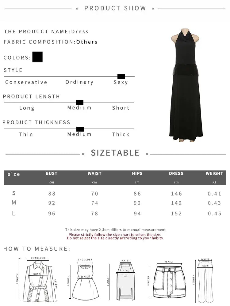 Backless Halter Patchwork Maxi Dress For Women Solid Evening Party Wedding Guest - product image 6