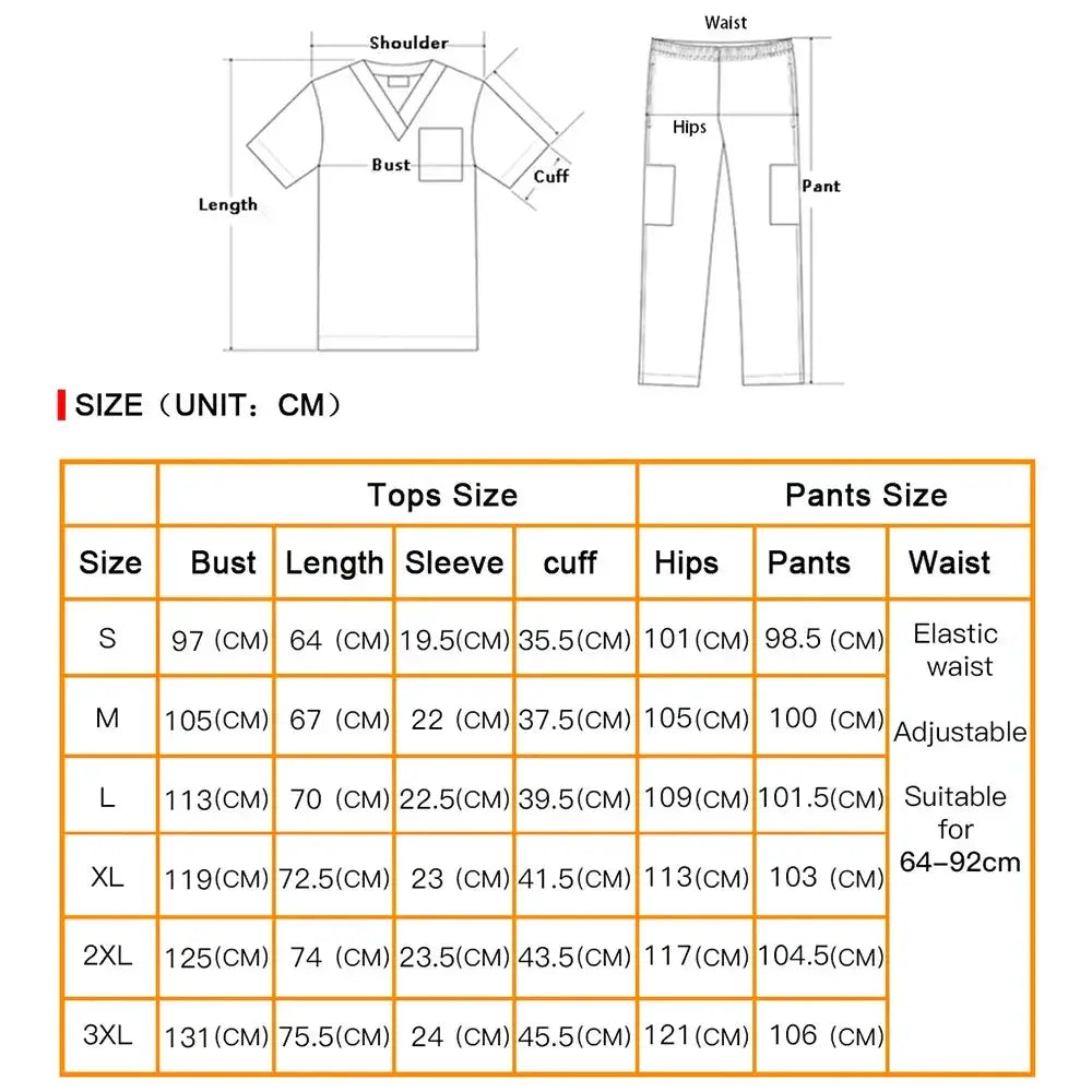 Mens Scrubs Medical Uniform Set Vneck Doctor Overalls