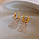 Geometric Fringe Drop Pendant Earrings For Women Copper Alloy Fashion Jewelry