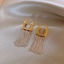 Geometric Fringe Drop Pendant Earrings For Women Copper Alloy Fashion Jewelry