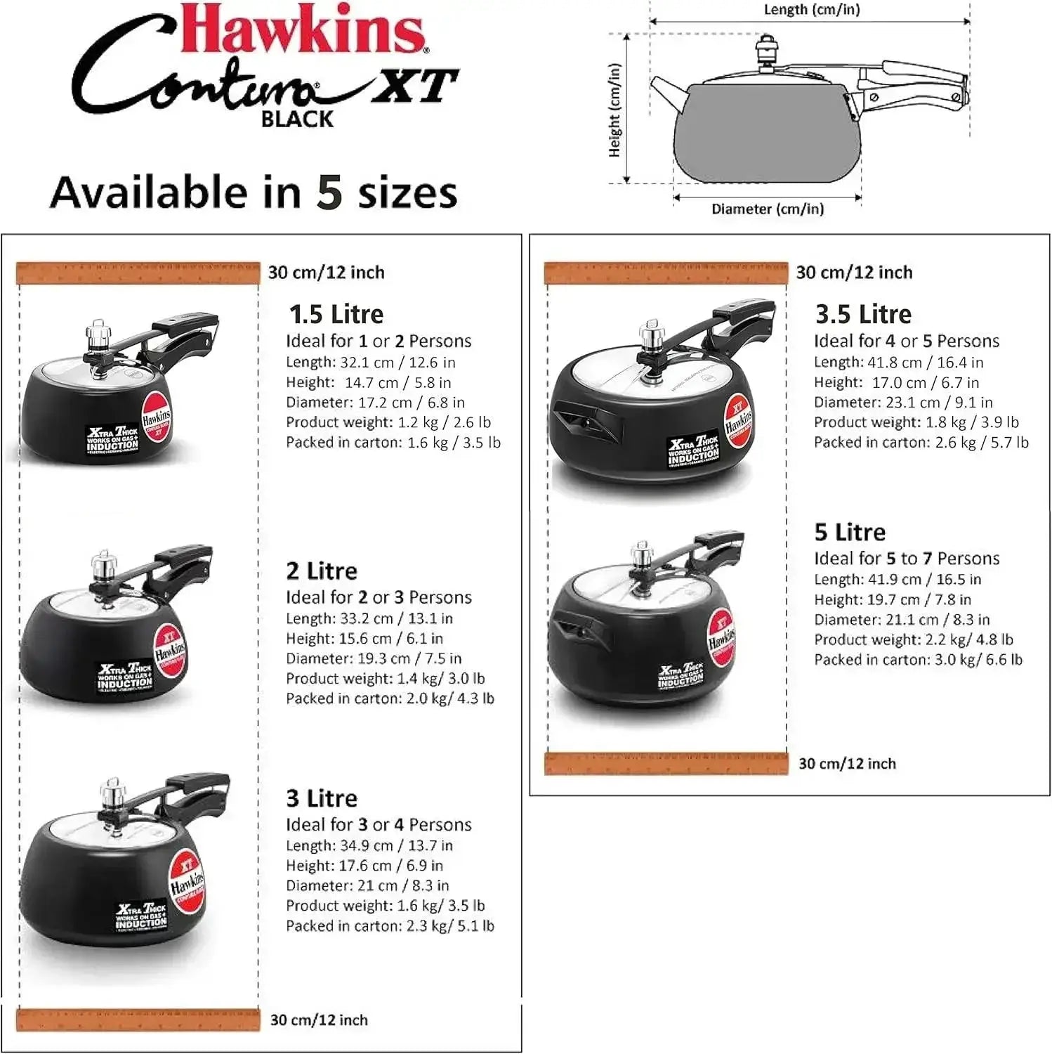 2L Pressure Cooker For All Stoves Contura CXT20 Anodized