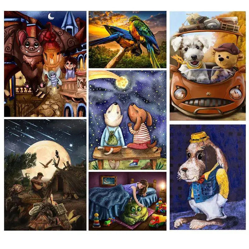Dog Animals Jigsaw Puzzle Toy for Relaxation and Learning
