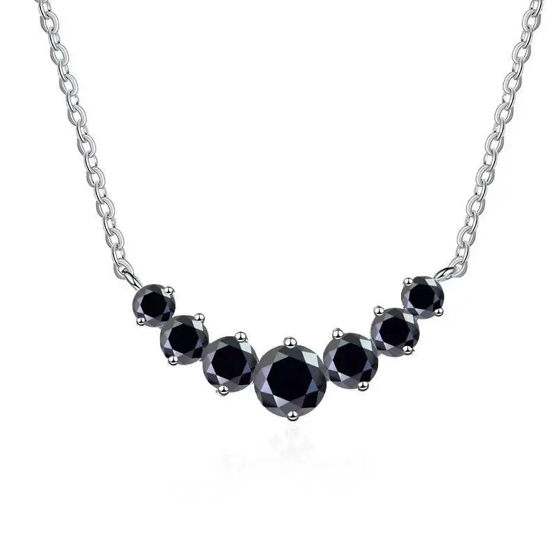 Moissanite Pendant Necklace in Sterling Silver Total — product view 8