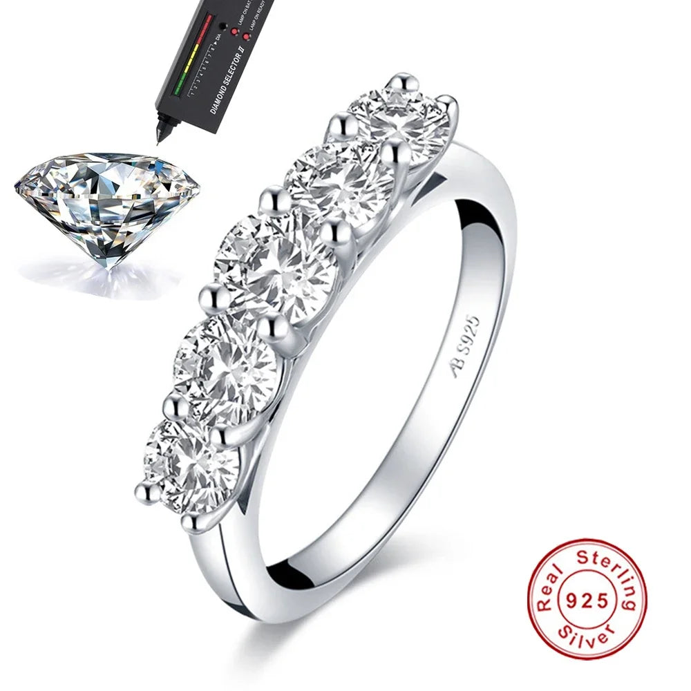 Round Moissanite Jewelry in Sterling Silver — product view 1