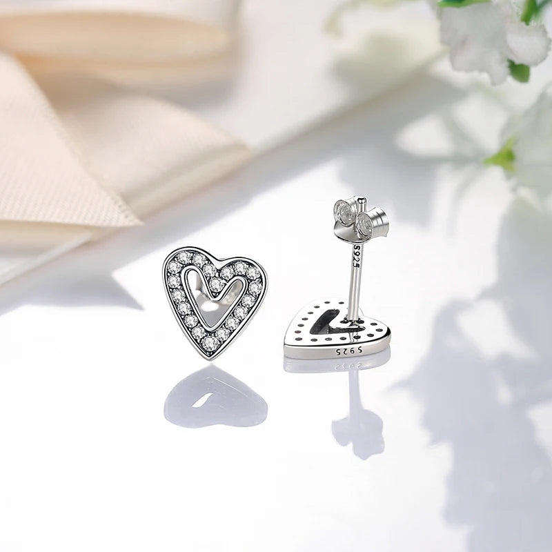 Sterling Silver Earrings Infinity Love