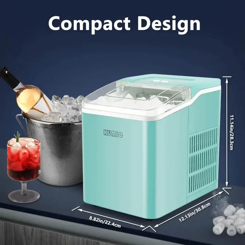 Self Cleaning Ice Maker Portable Blue 26.5 Lbs 24 Hours