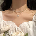 European Vintage Beaded Pearl Choker Necklace for Women