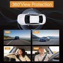 BCUOZ Dashcam, Front + Built-in Rear Left and Right Super