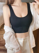 Crop Top with Built-In Bra for Women