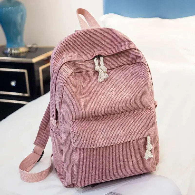 Personalised Corduroy Backpack for Work — pink