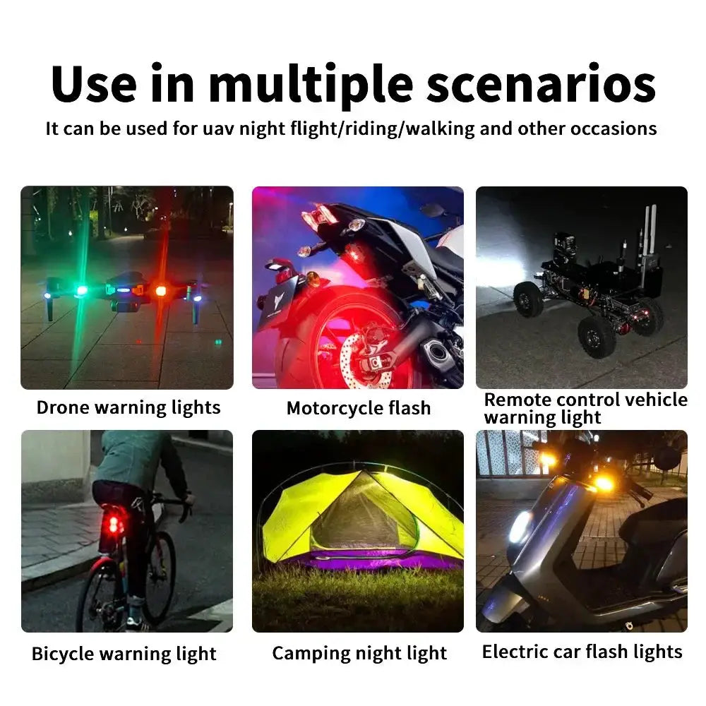 Motorcycle Lights Drone Strobe USB LED Anti Collision Safety