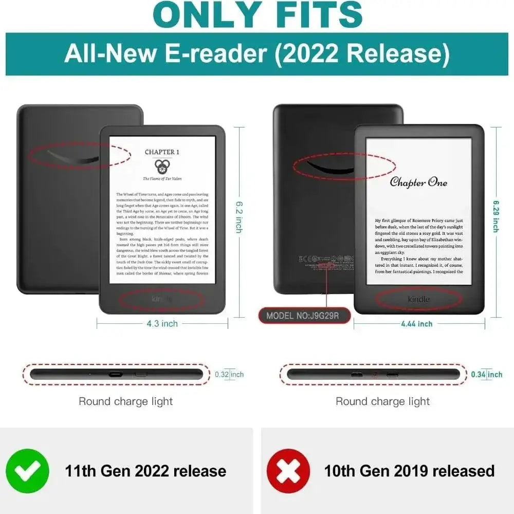 Kindle Fabric Smart Case With Built In Light Protection