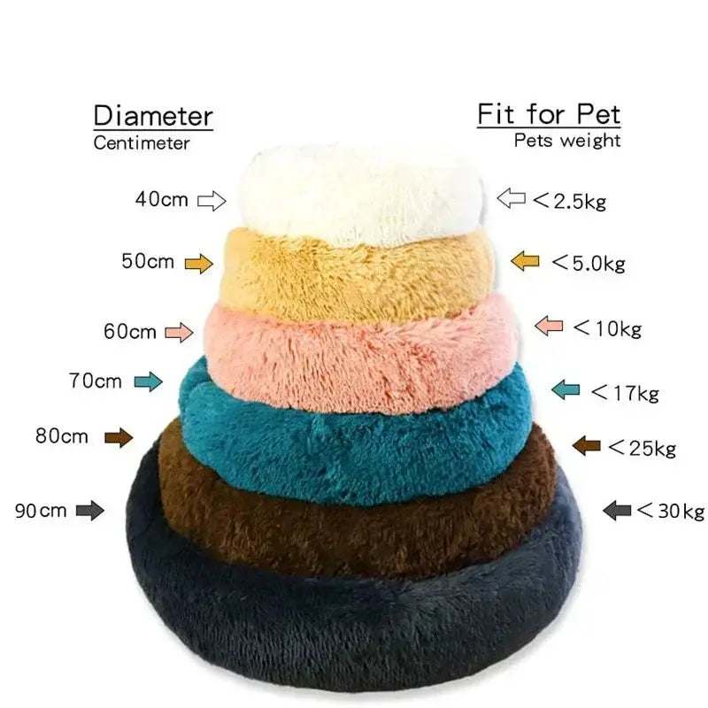 Round Pet Bed for Large Dogs and Cats Winter Comfort