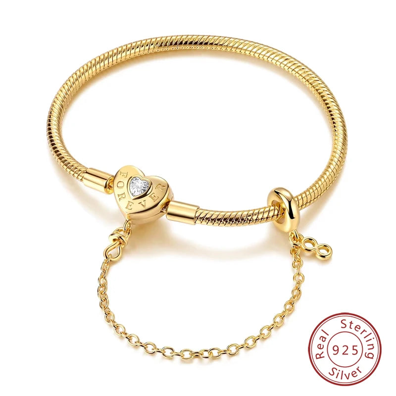 Sterling Silver Golden Love Bracelet