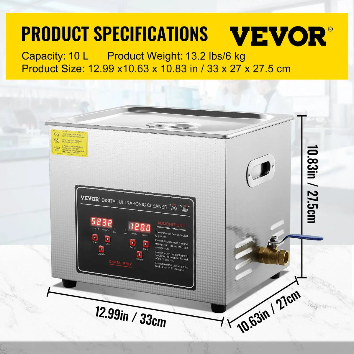 SucceBuy Ultrasonic Cleaner Stainless Steel Portable Cleaning Washing — product view 8