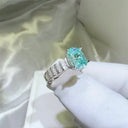 Emerald Green Moissanite Ring For Women
